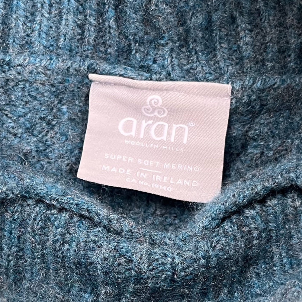 Aran Woollen Mills Merino Wool Cowl Neck Sweater | Irish Cable Knit | M - Picture 3 of 7
